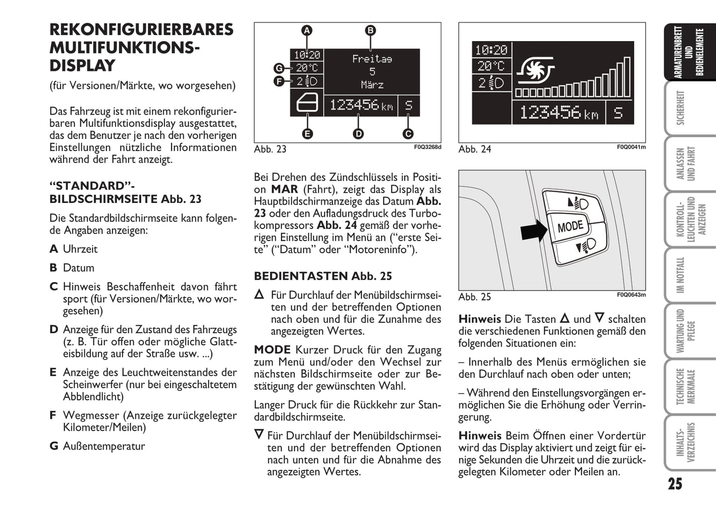 2009-2010 Fiat Bravo Owner's Manual | German