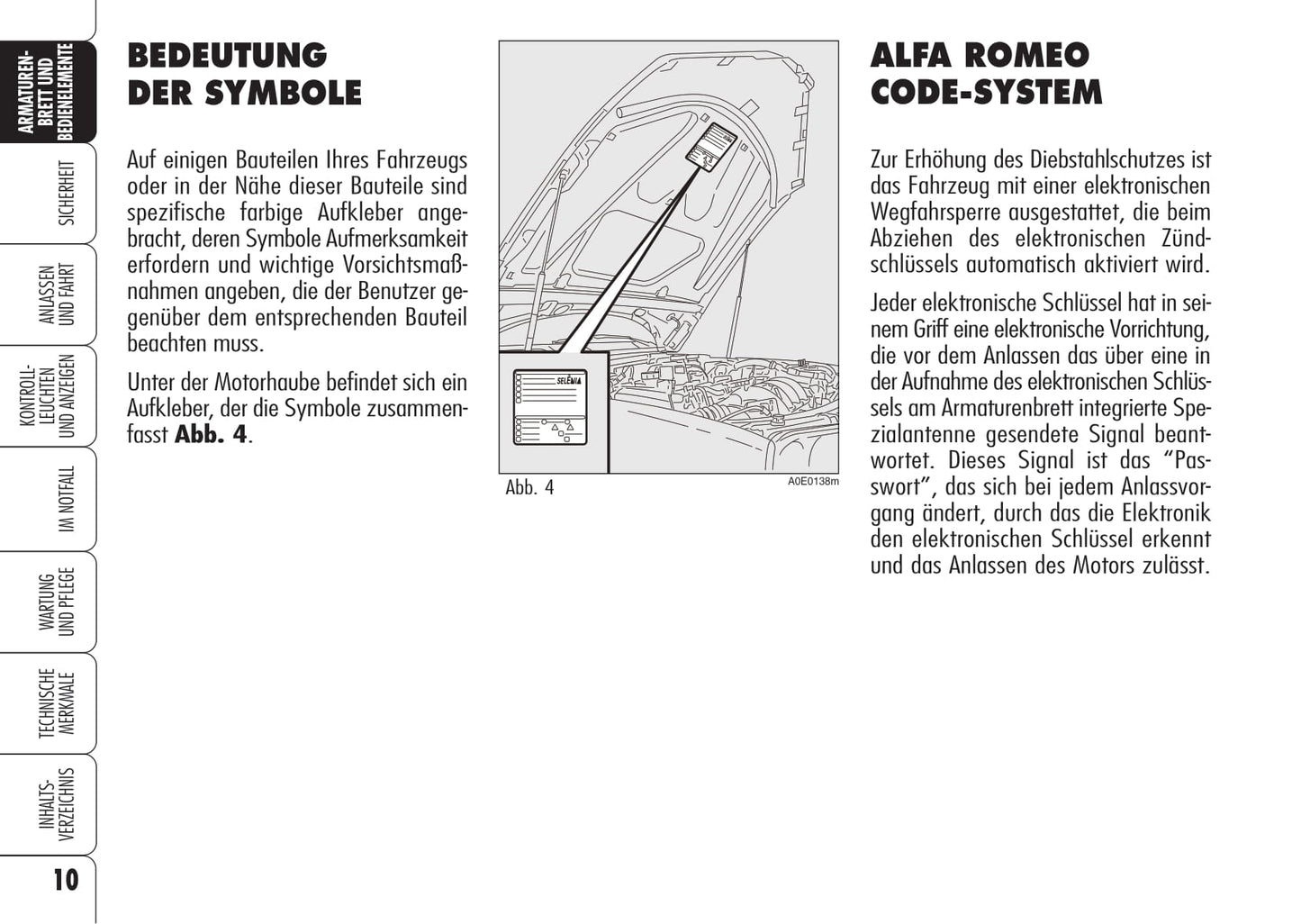 2008-2013 Alfa Romeo 159 Manuel du propriétaire | Allemand