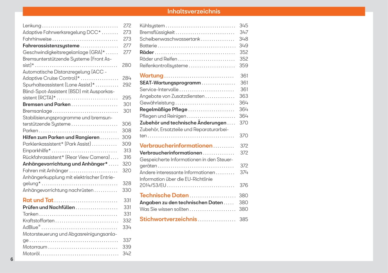 2019-2020 Seat Alhambra Owner's Manual | German