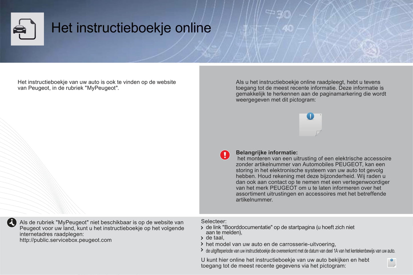 2012-2015 Peugeot Partner/Partner Electric Gebruikershandleiding | Nederlands