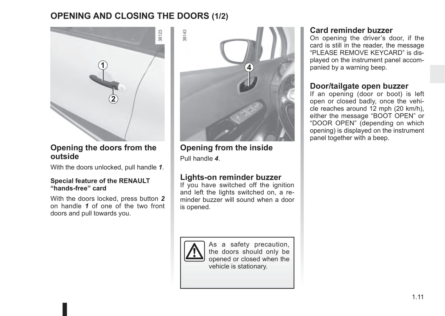 2015-2016 Renault Captur Owner's Manual | English