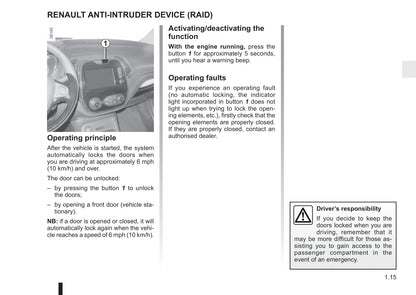 2015-2016 Renault Captur Owner's Manual | English