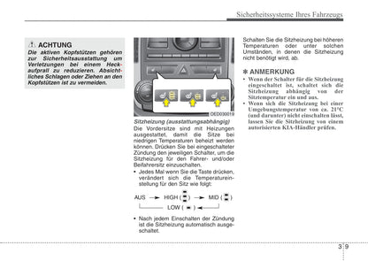 2010-2011 Kia Cee'd Owner's Manual | German