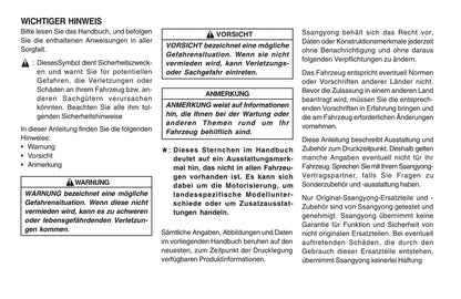 1998-2005 SsangYong Musso Bedienungsanleitung | Deutsch