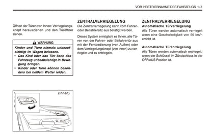 1998-2005 SsangYong Musso Bedienungsanleitung | Deutsch