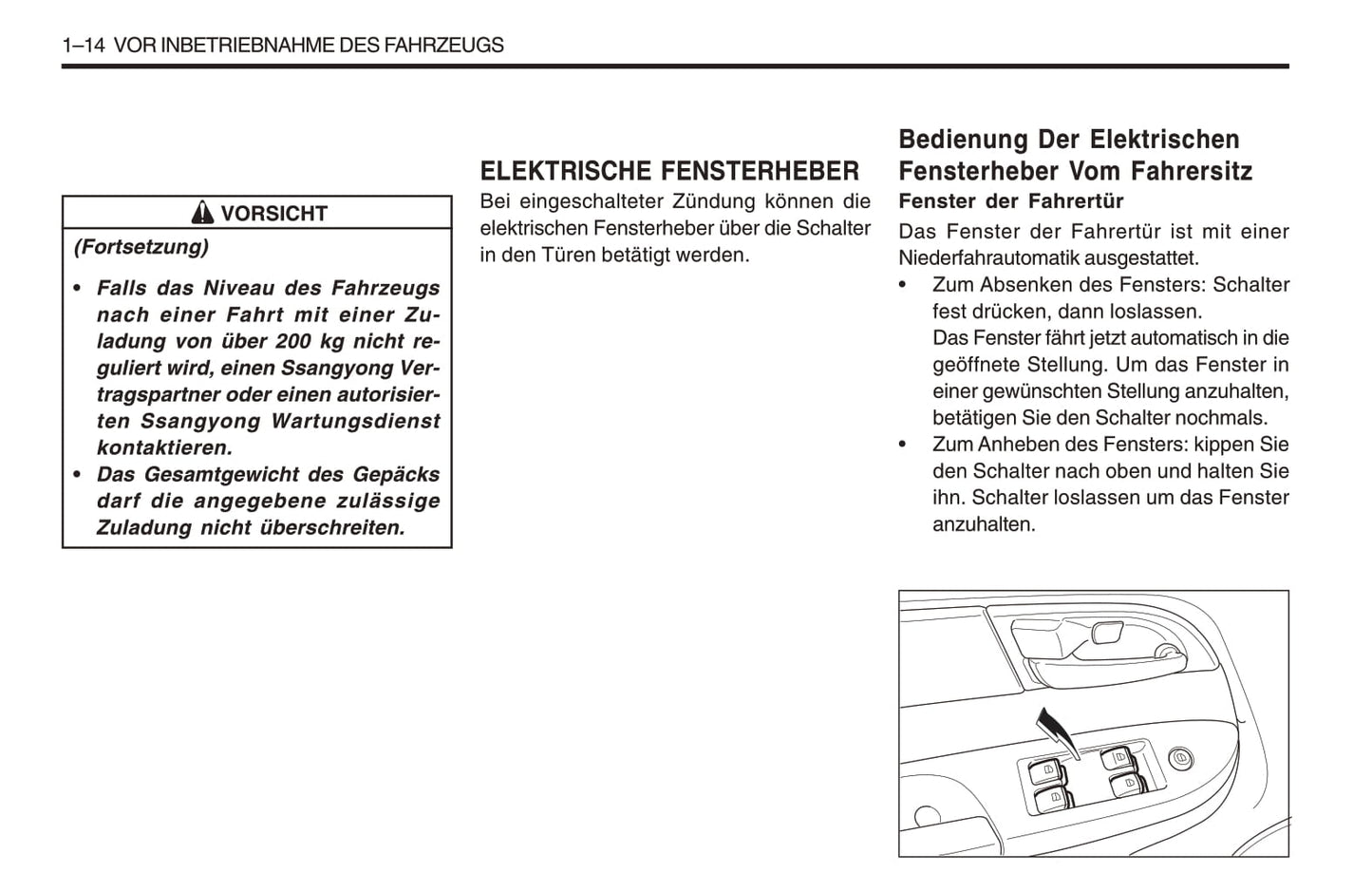 1998-2005 SsangYong Musso Bedienungsanleitung | Deutsch