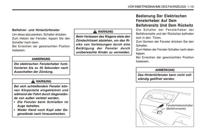 1998-2005 SsangYong Musso Bedienungsanleitung | Deutsch