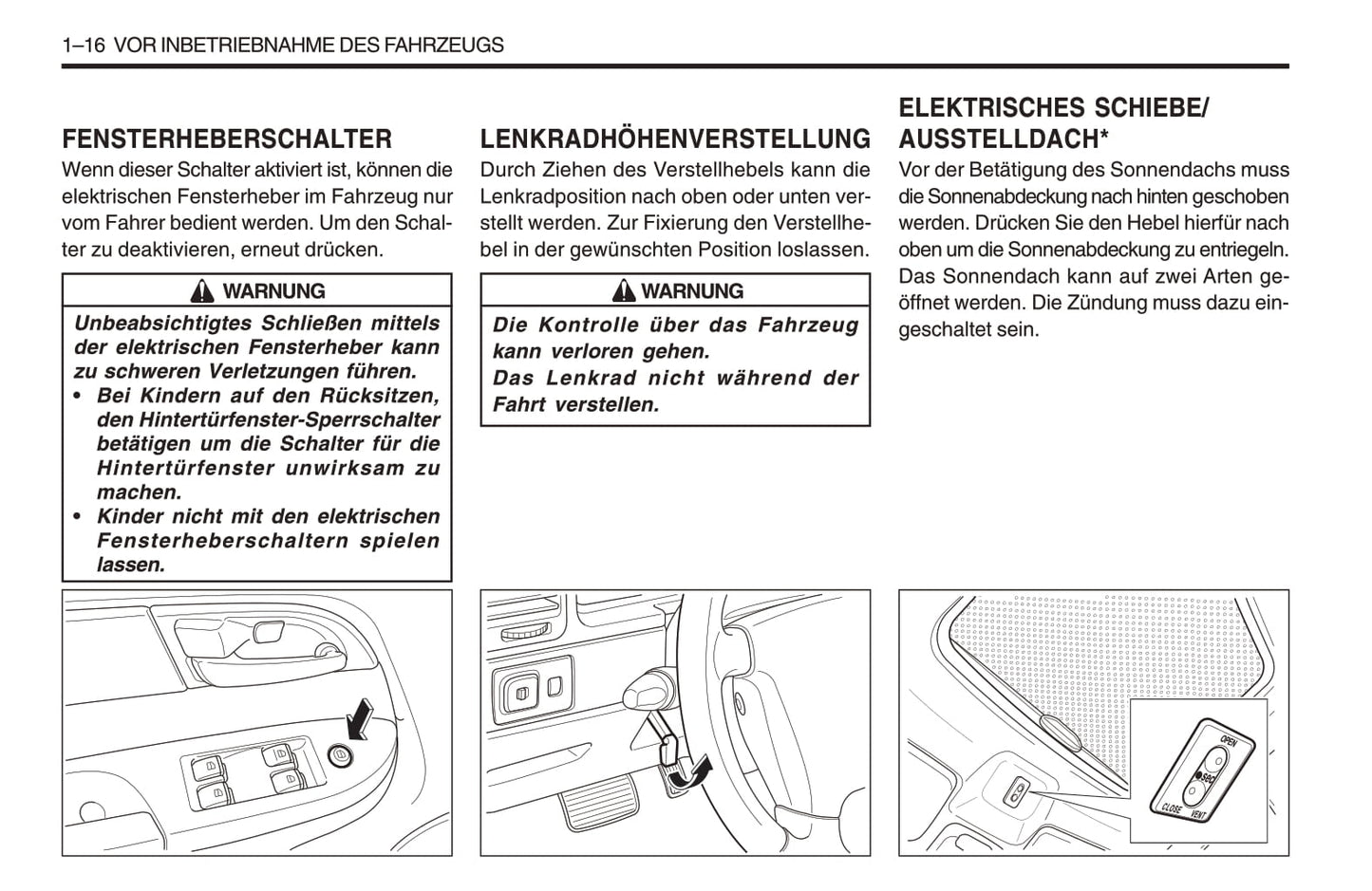 1998-2005 SsangYong Musso Bedienungsanleitung | Deutsch