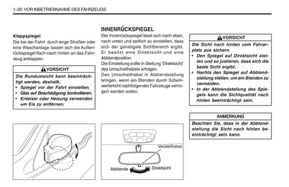 1998-2005 SsangYong Musso Bedienungsanleitung | Deutsch