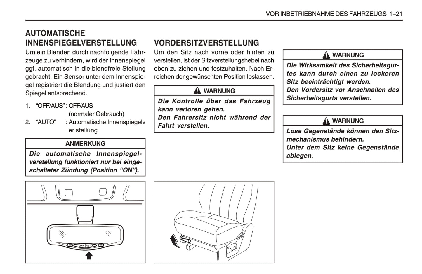 1998-2005 SsangYong Musso Bedienungsanleitung | Deutsch