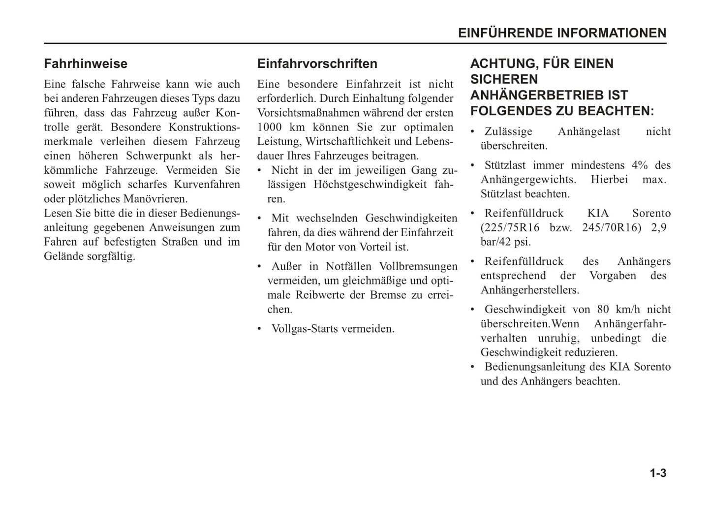 2005-2006 Kia Sorento Owner's Manual | German