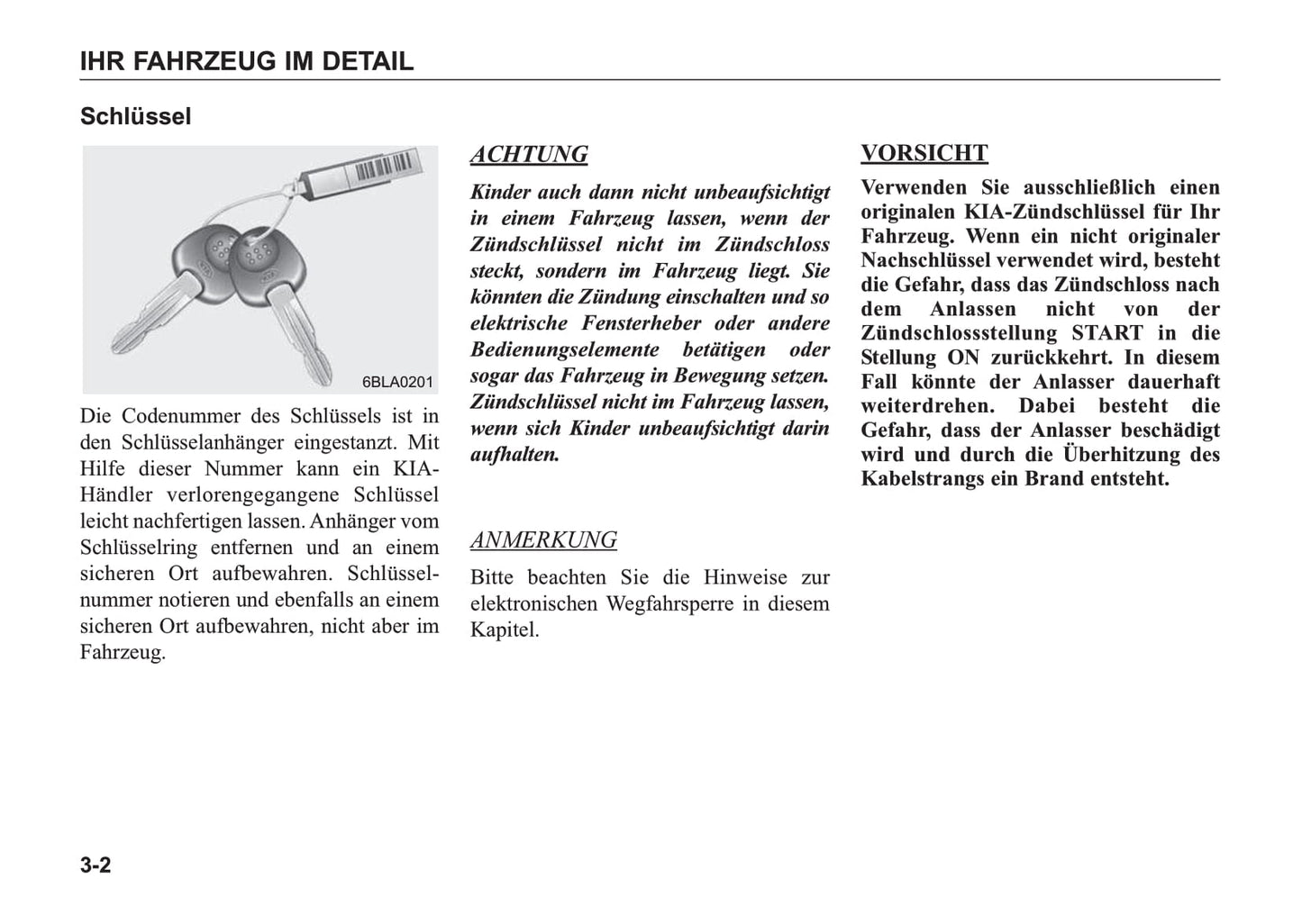 2005-2006 Kia Sorento Owner's Manual | German