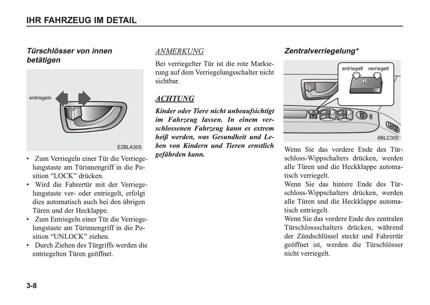 2005-2006 Kia Sorento Owner's Manual | German