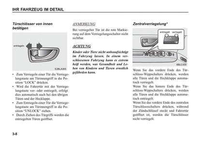 2005-2006 Kia Sorento Owner's Manual | German