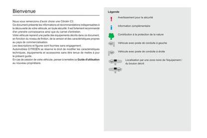 2020-2022 Citroën C3 Owner's Manual | French