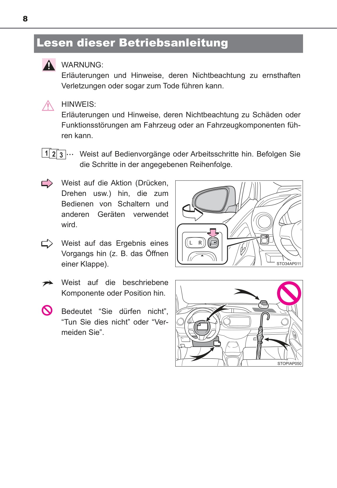 2016-2017 Toyota Yaris Owner's Manual | German