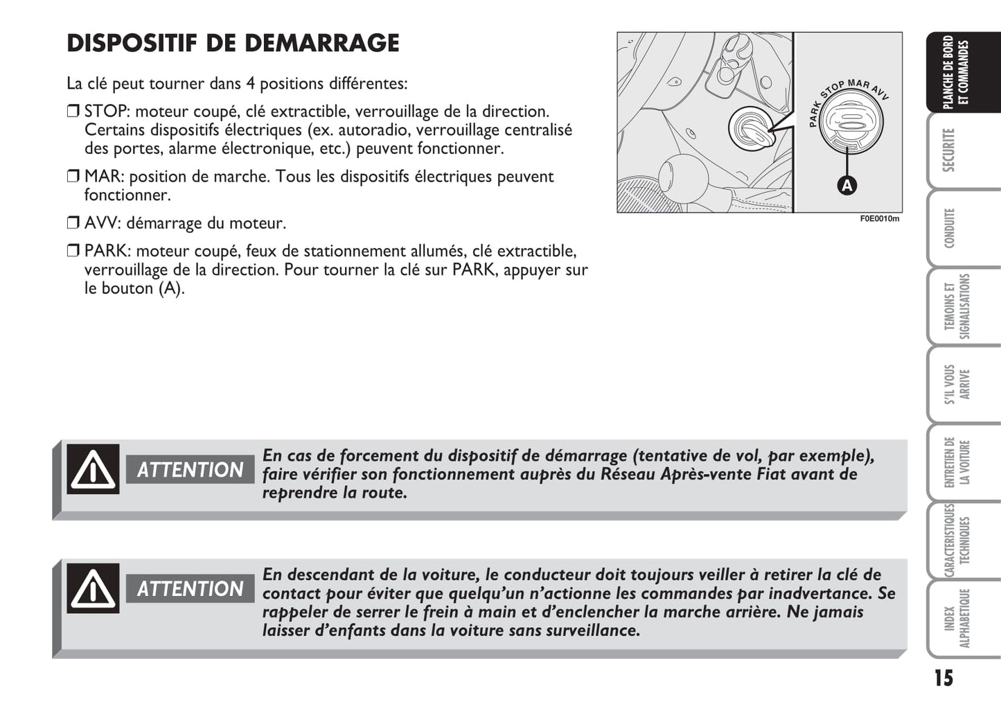 2007-2008 Fiat Multipla Owner's Manual | French