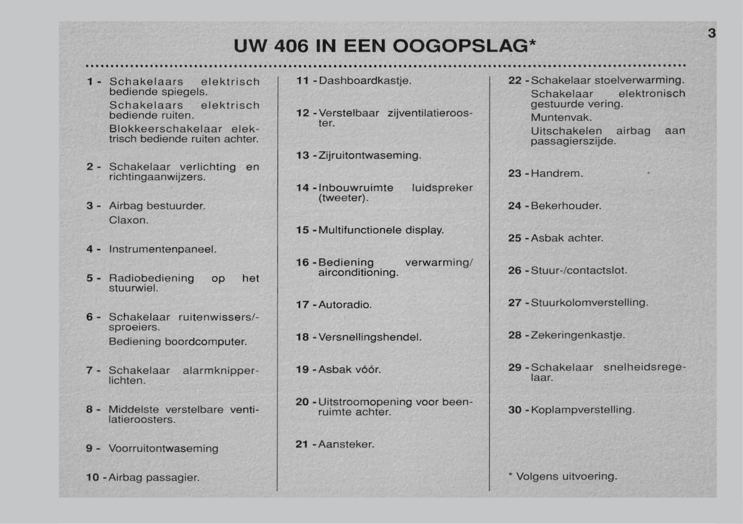 1999-2001 Peugeot 406 Gebruikershandleiding | Nederlands