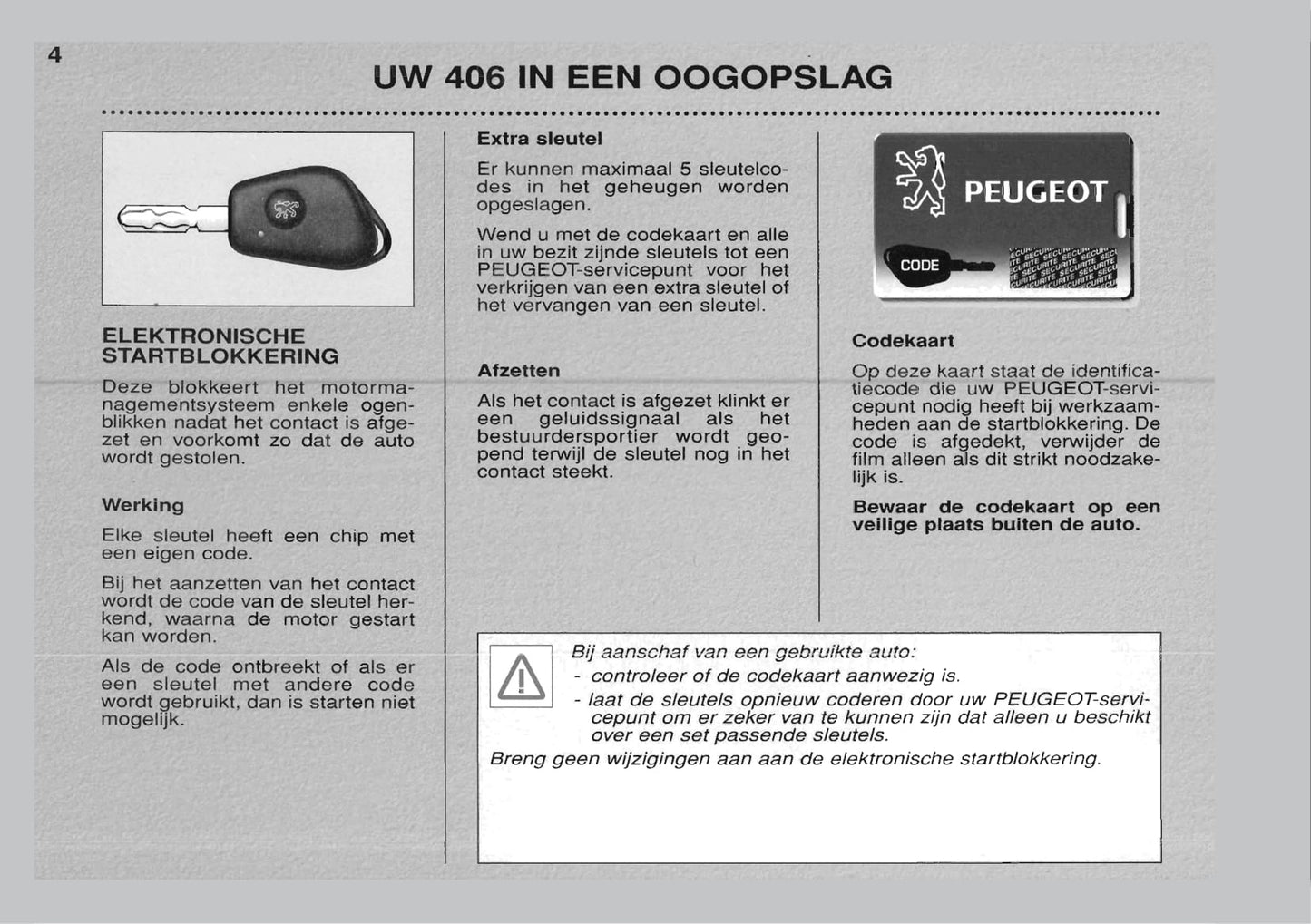 1999-2001 Peugeot 406 Gebruikershandleiding | Nederlands