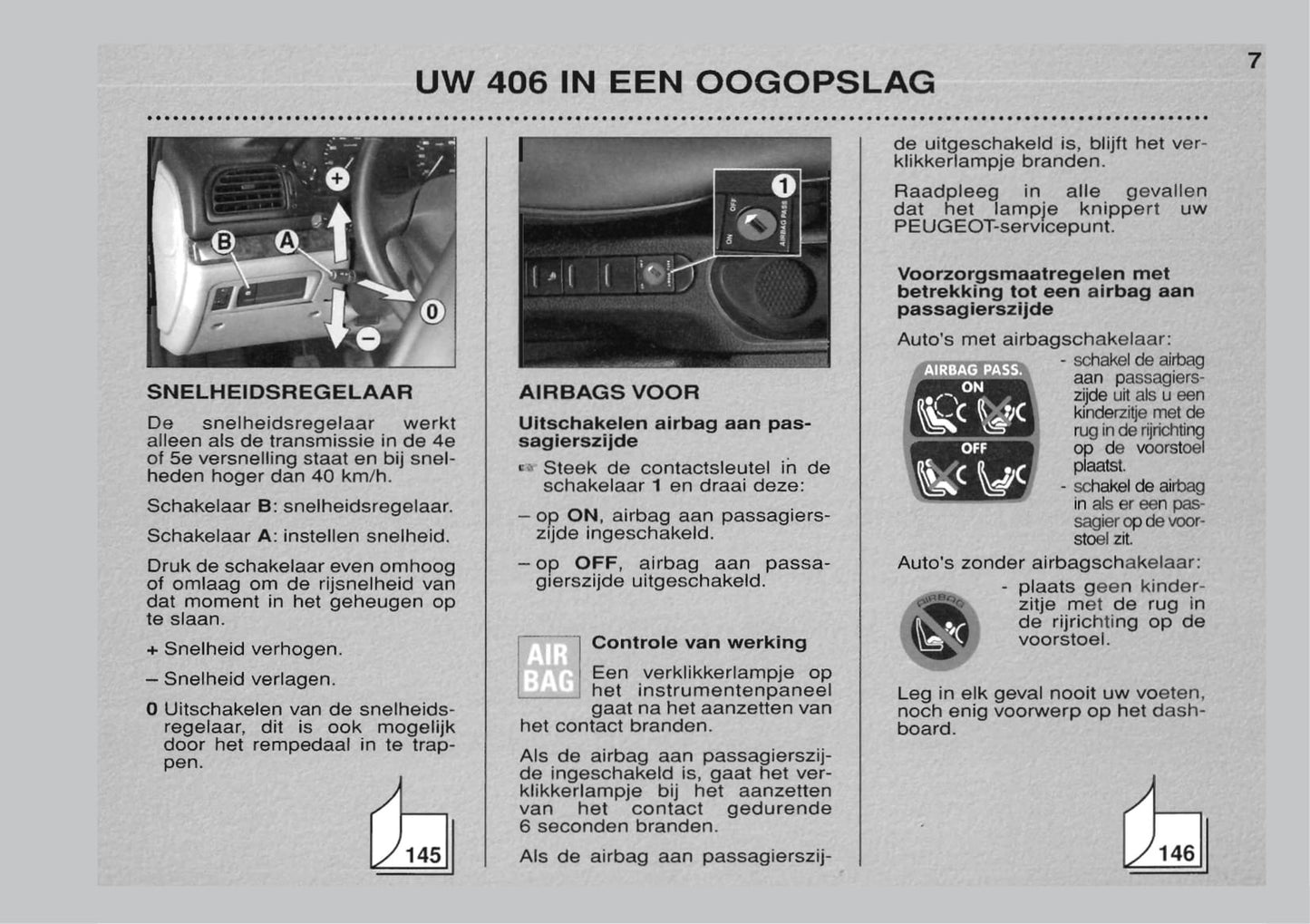 1999-2001 Peugeot 406 Gebruikershandleiding | Nederlands