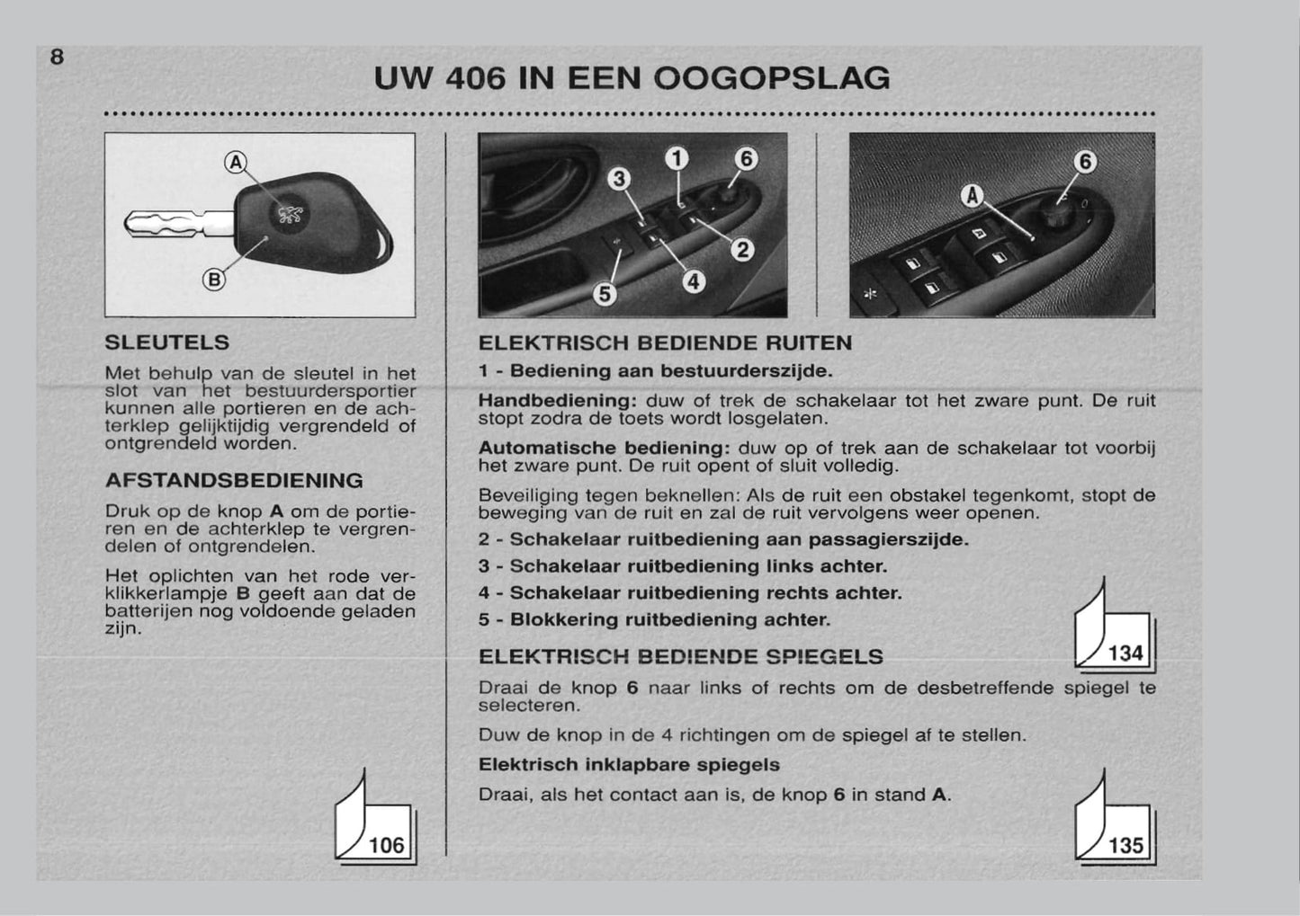 1999-2001 Peugeot 406 Gebruikershandleiding | Nederlands