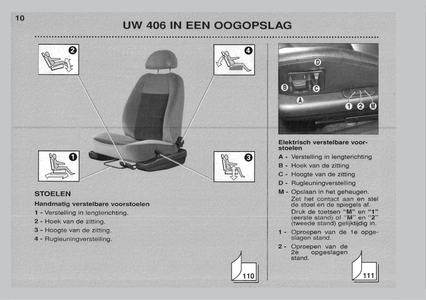 1999-2001 Peugeot 406 Gebruikershandleiding | Nederlands