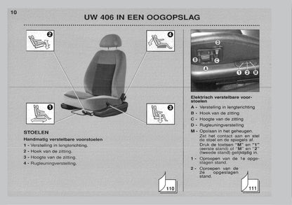 1999-2001 Peugeot 406 Gebruikershandleiding | Nederlands