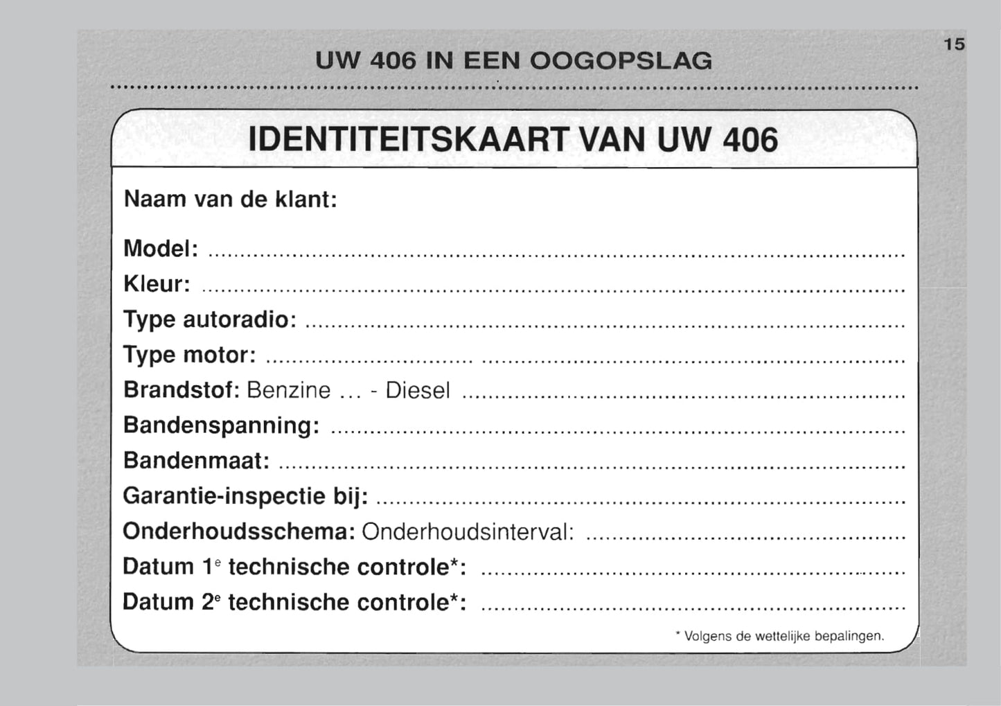 1999-2001 Peugeot 406 Gebruikershandleiding | Nederlands