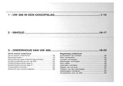 1999-2001 Peugeot 406 Gebruikershandleiding | Nederlands