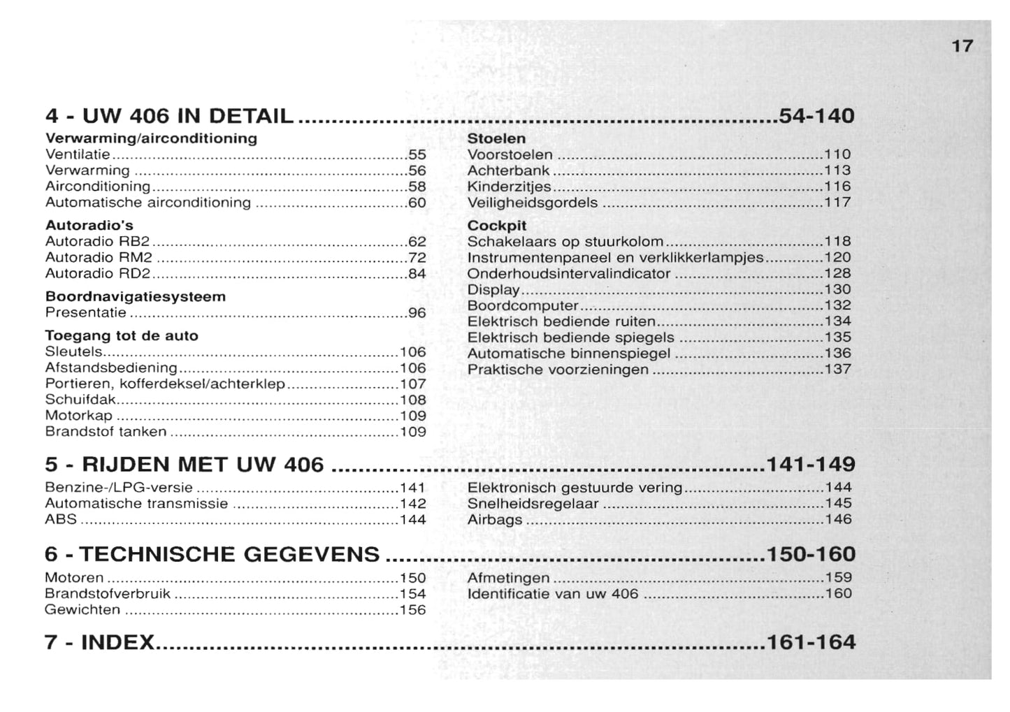 1999-2001 Peugeot 406 Gebruikershandleiding | Nederlands