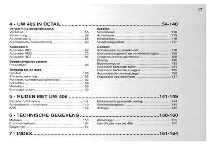 1999-2001 Peugeot 406 Gebruikershandleiding | Nederlands