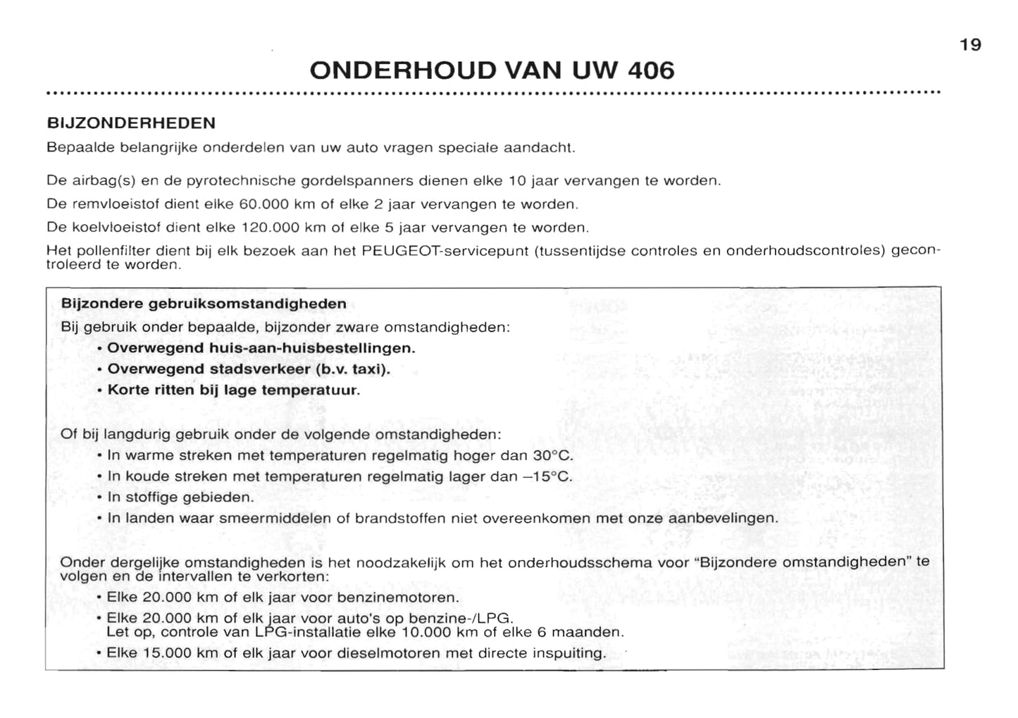 1999-2001 Peugeot 406 Gebruikershandleiding | Nederlands