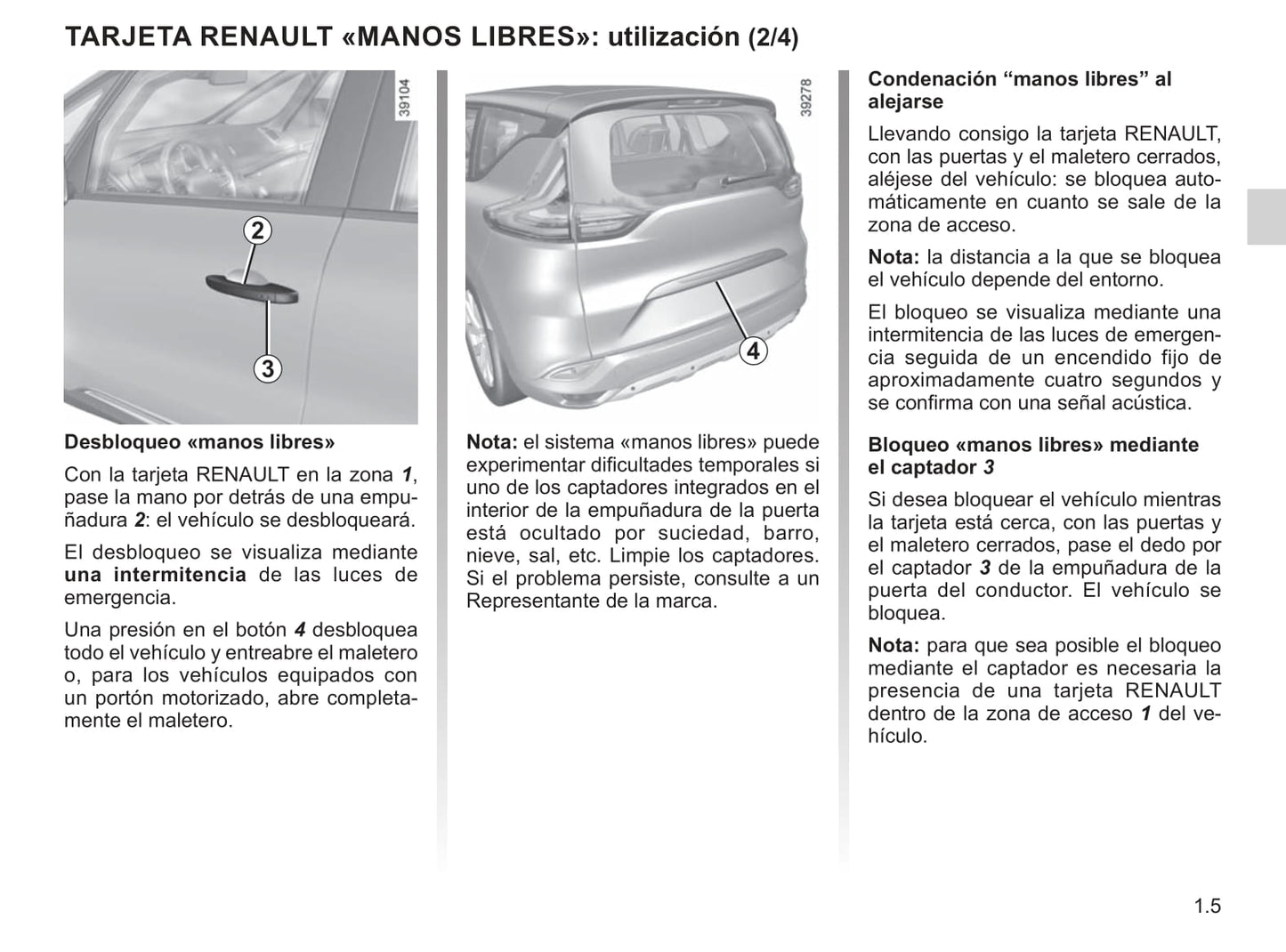 2018-2019 Renault Espace Gebruikershandleiding | Spaans