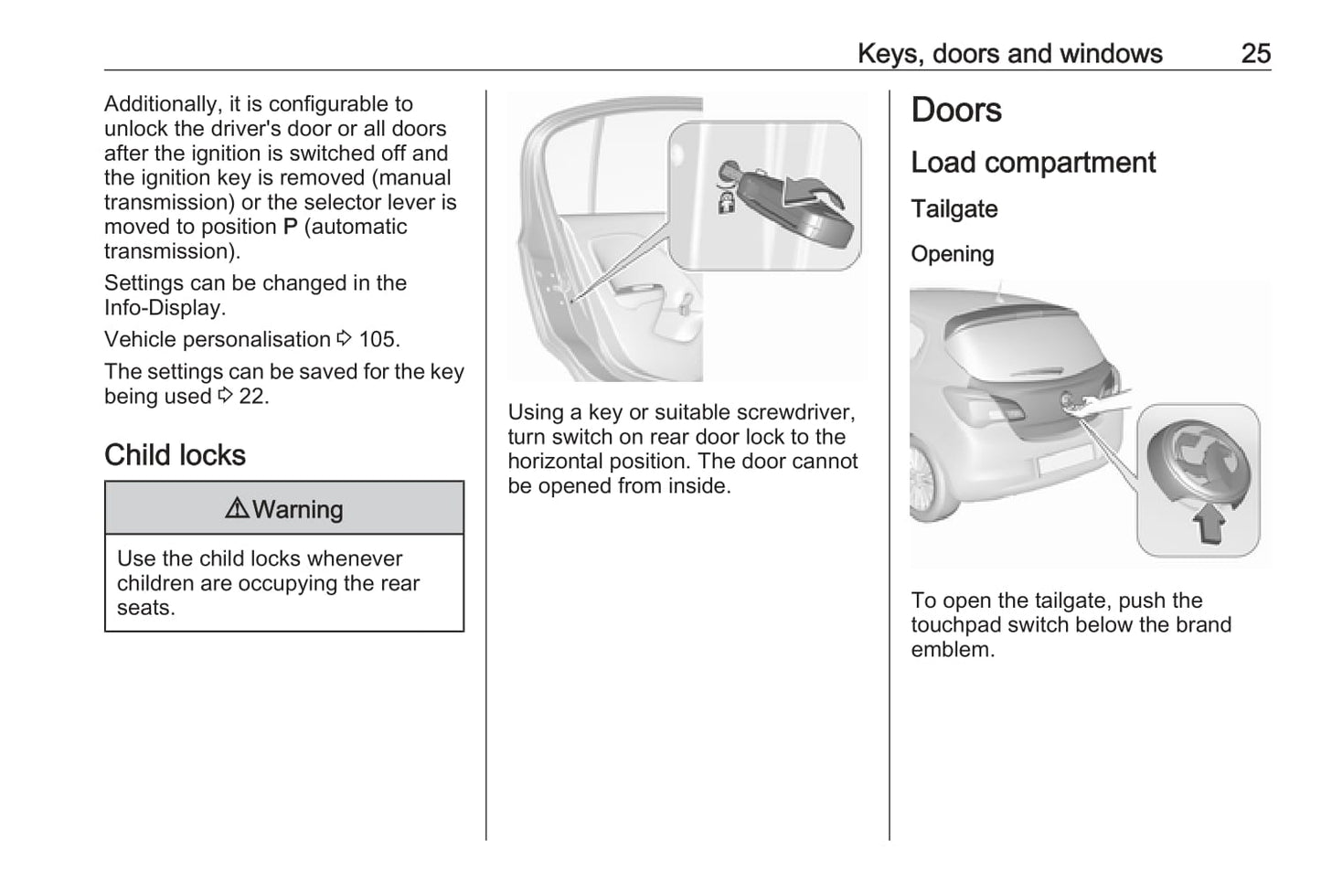 2014-2019 Vauxhall Corsa Manuel du propriétaire | Anglais