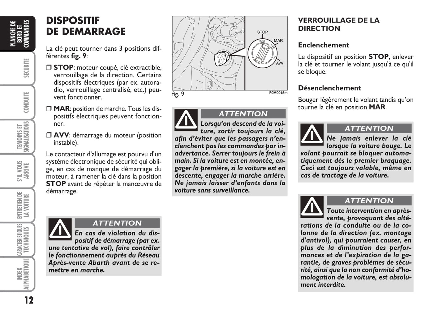 2008-2010 Abarth Grande Punto Manuel du propriétaire | Français