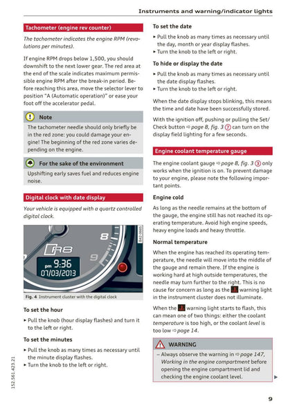 2012-2015 Audi R8 Manuel du propriétaire | Anglais