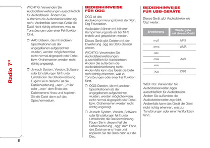 Abarth 124 Spider Radio 7.0 Bedienungsanleitung 2016 - 2018