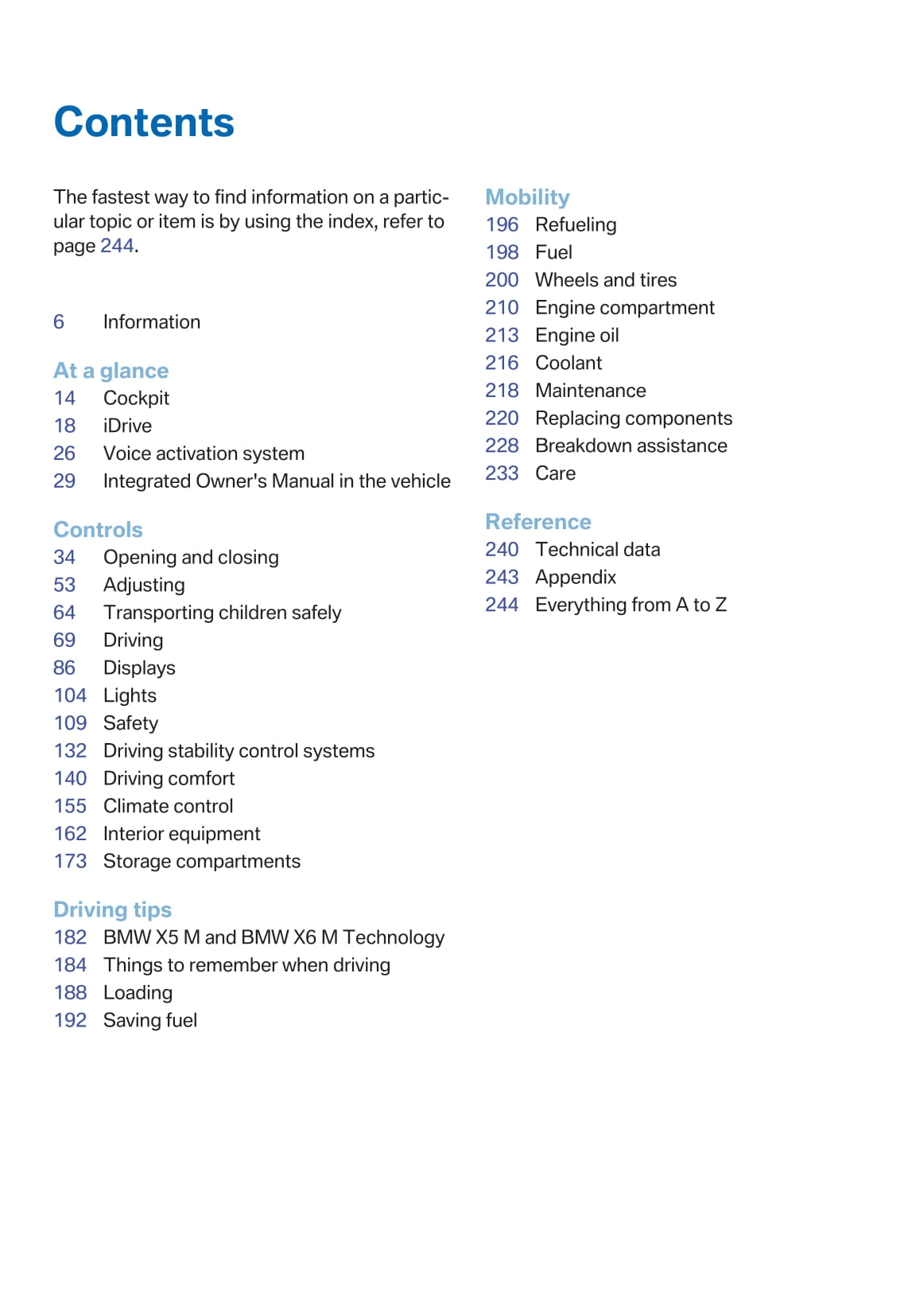 2015 BMW X5 M/X6 M Owner's Manual | English