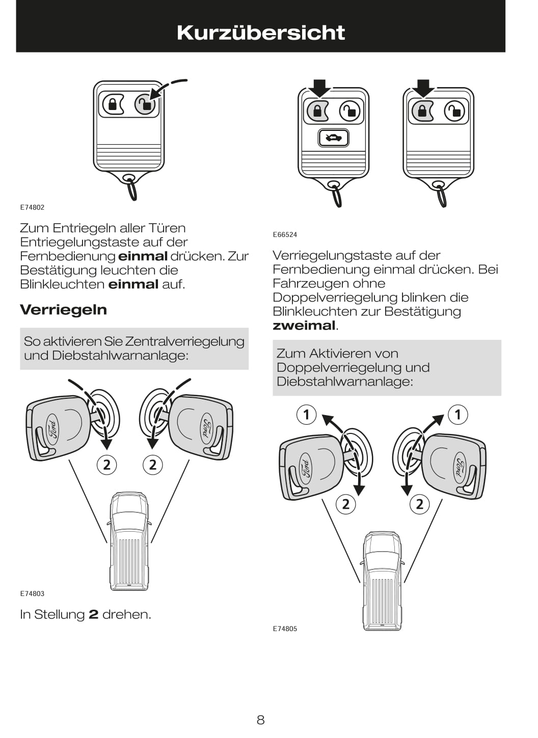 2002-2007 Ford Tourneo Connect / Transit Connect Bedienungsanleitung | Deutsch