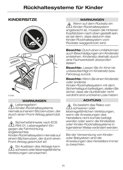 2002-2007 Ford Tourneo Connect / Transit Connect Bedienungsanleitung | Deutsch