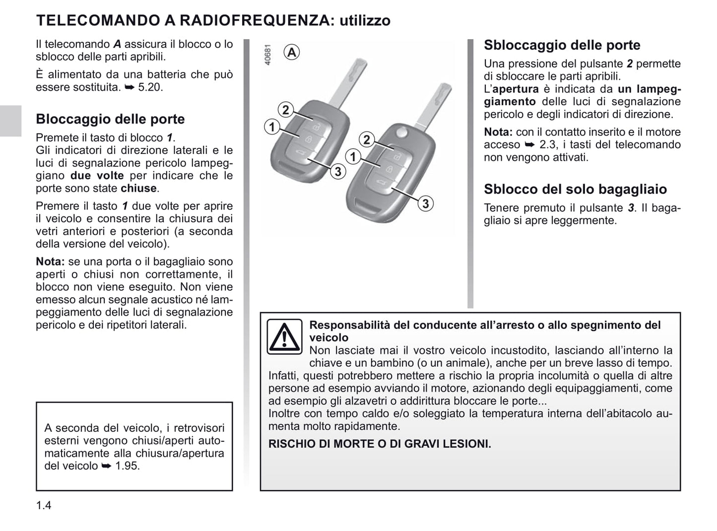 2020-2021 Renault Clio Owner's Manual | Italian