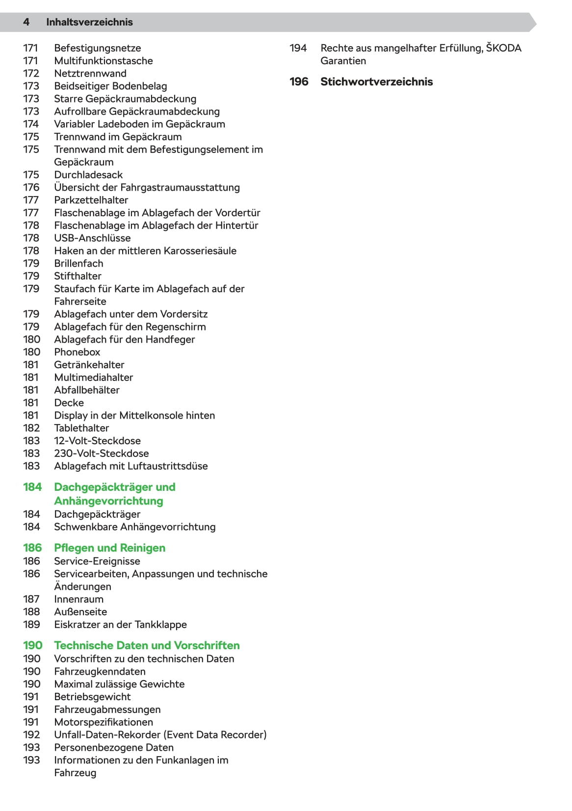 2020 Skoda Octavia Owner's Manual | German