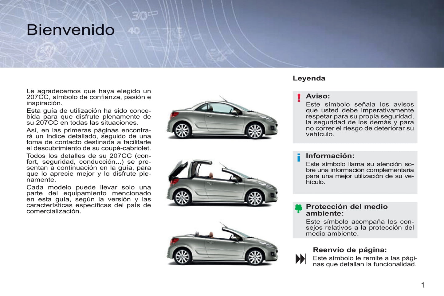 2014-2015 Peugeot 207 CC Owner's Manual | Spanish