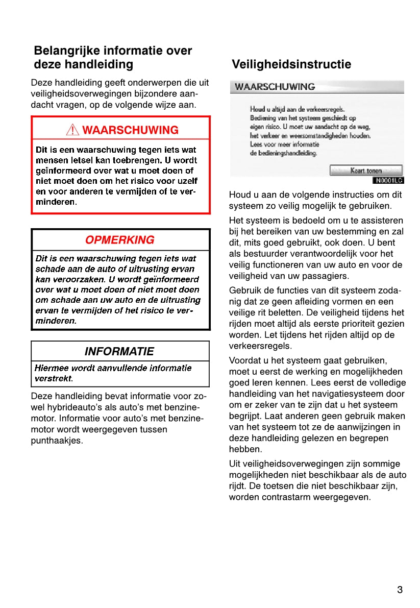 Lexus RX 450H/350 Navigatiesysteem Handleiding 2009