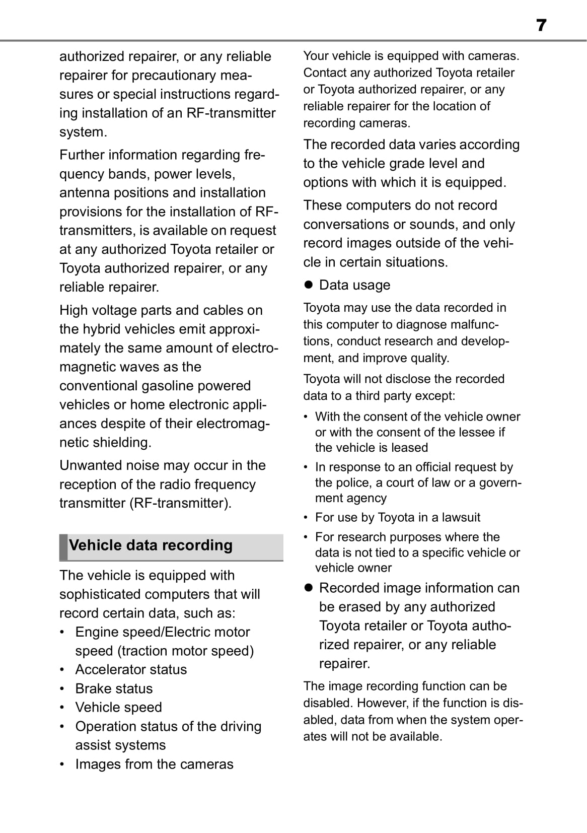 2020-2021 Toyota Yaris Hybrid Owner's Manual | English