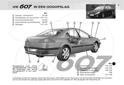 2000-2001 Peugeot 607 Gebruikershandleiding | Nederlands