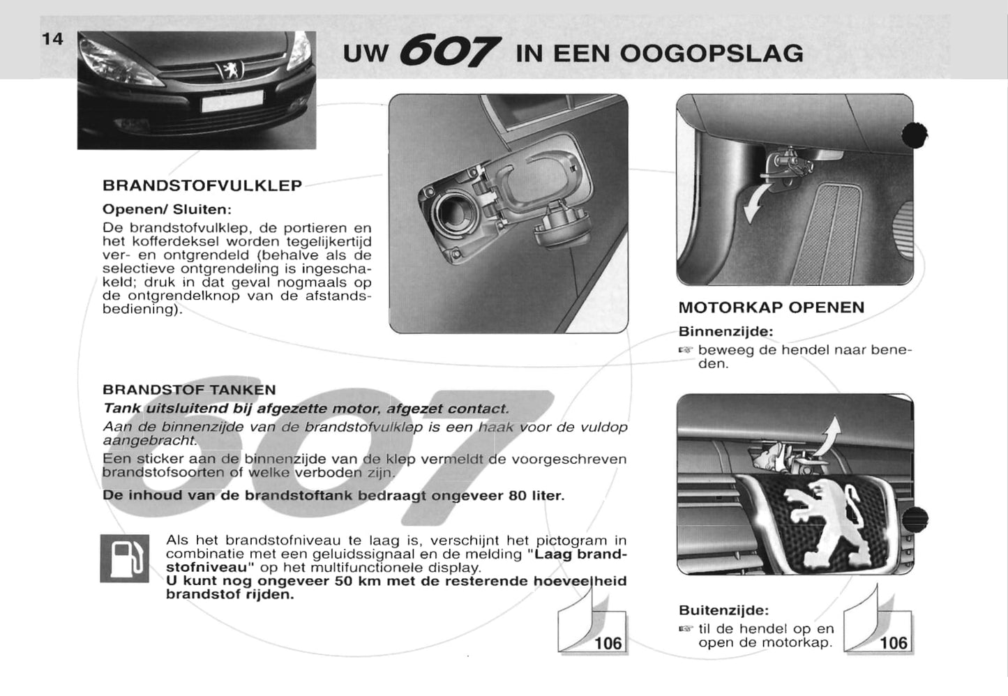 2000-2001 Peugeot 607 Gebruikershandleiding | Nederlands