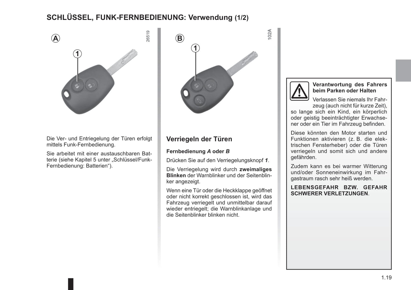 2018-2019 Renault Kangoo Z.E. Owner's Manual | German