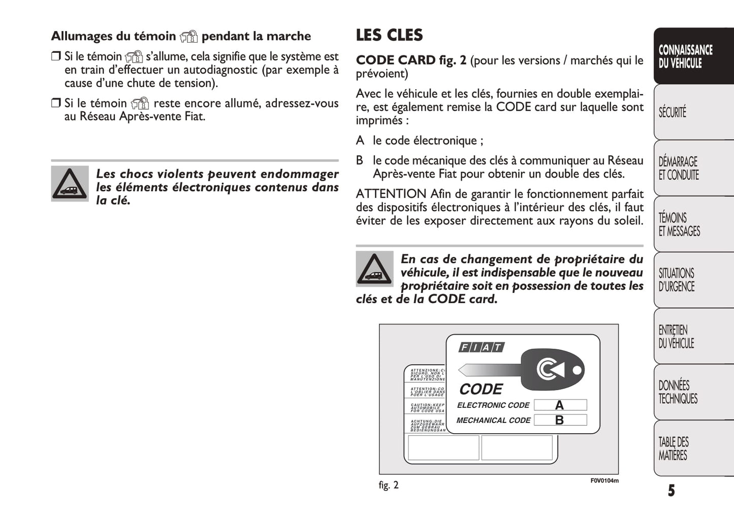 2012-2013 Fiat Doblò Owner's Manual | French