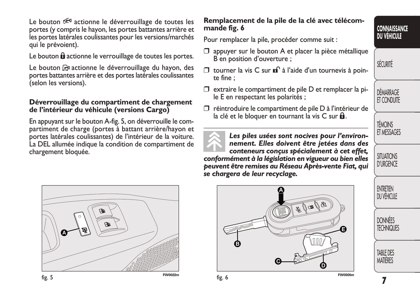 2012-2013 Fiat Doblò Owner's Manual | French